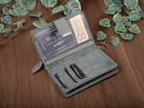 Szary portfel damski skórzany Money Maker RFID 9 kart 13,5 cm