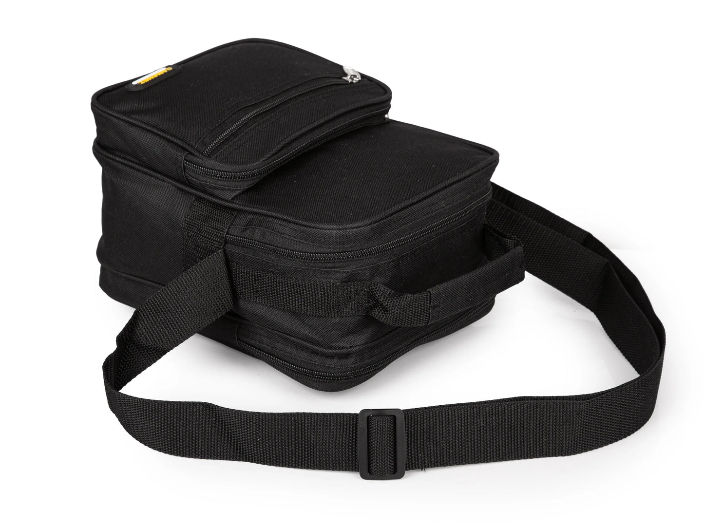 Torba męska na ramię czarna listonoszka pionowa 3 komory nylon