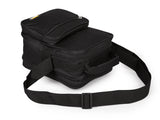 Torba męska na ramię czarna listonoszka pionowa 3 komory nylon