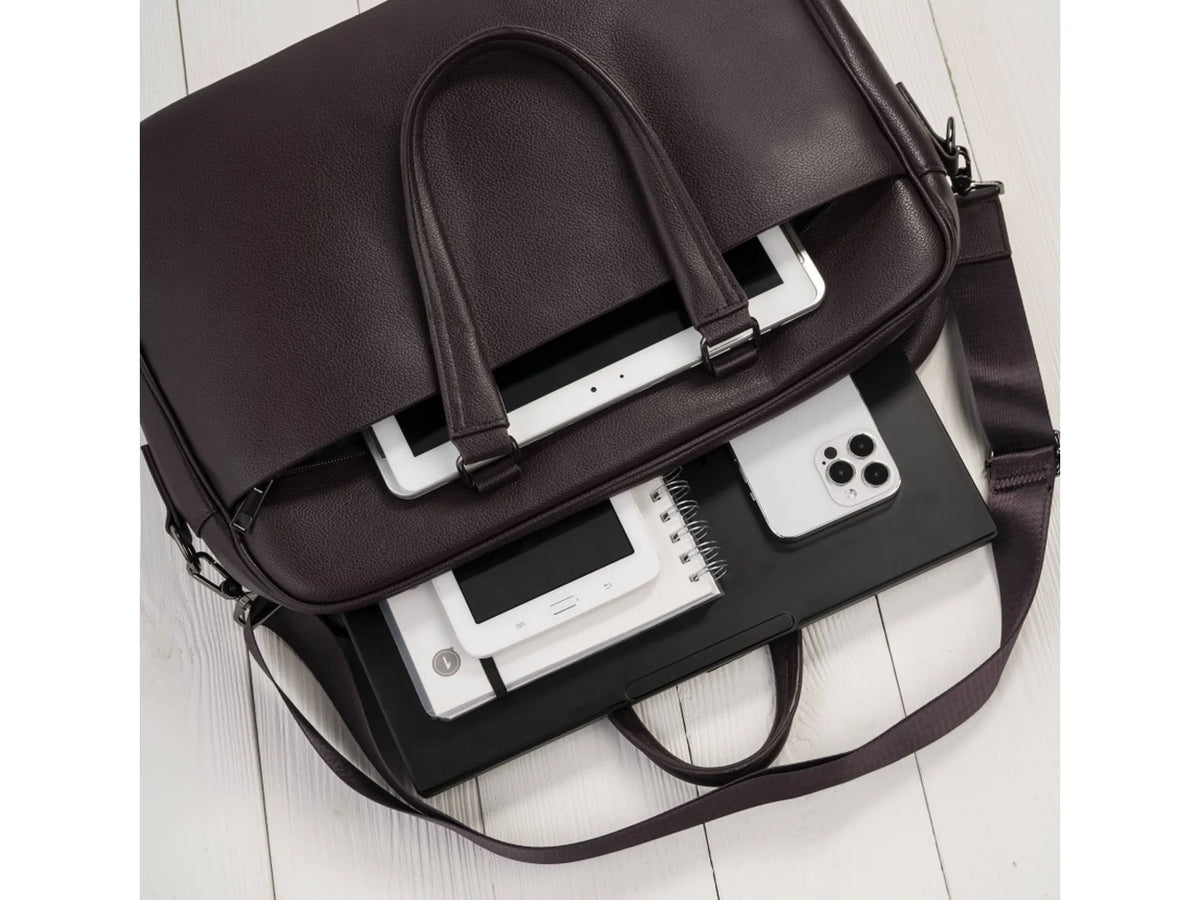 Torba męska do pracy A4 na laptopa 15.6" eko skóra brąz
