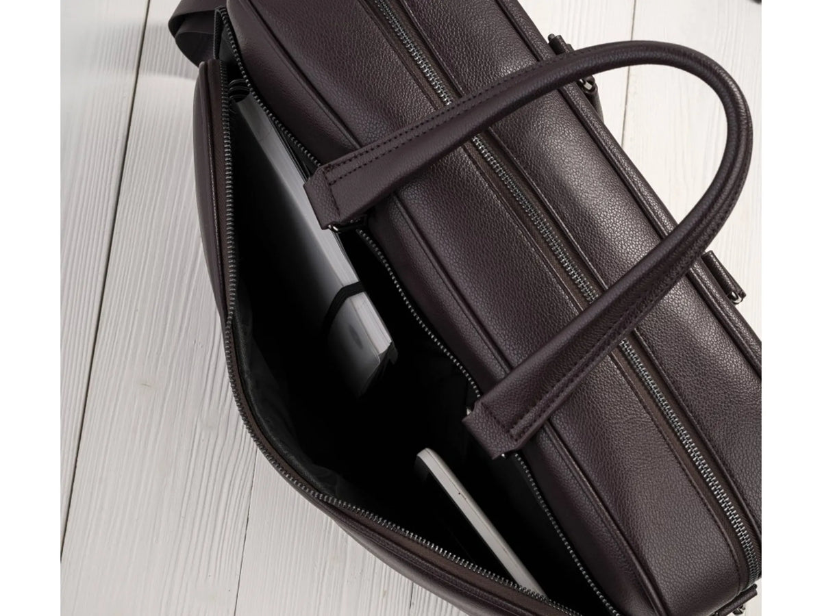 Torba męska do pracy A4 na laptopa 15.6" eko skóra brąz