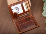 Portfel skórzany pionowy RFID brązowy Blue Burry 100% skóra