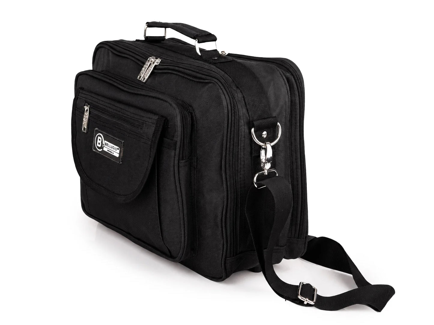 Torba męska do pracy Bellugio A4 czarna nylon 2 komory