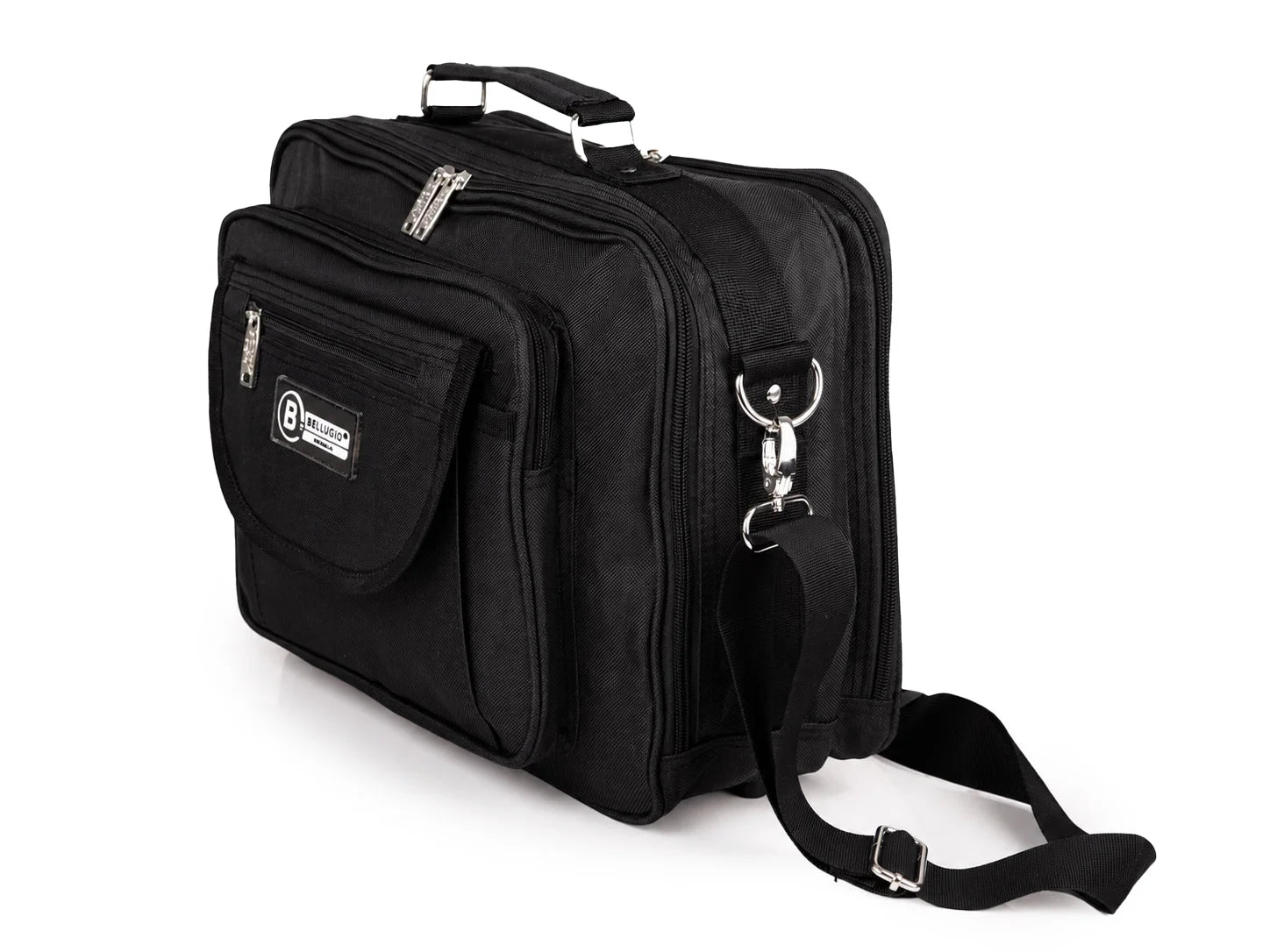 Torba męska do pracy Bellugio A4 czarna nylon 2 komory