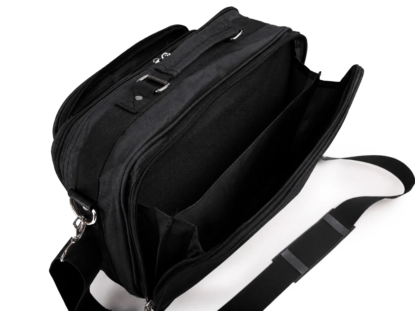 Torba męska do pracy Bellugio A4 czarna nylon 2 komory