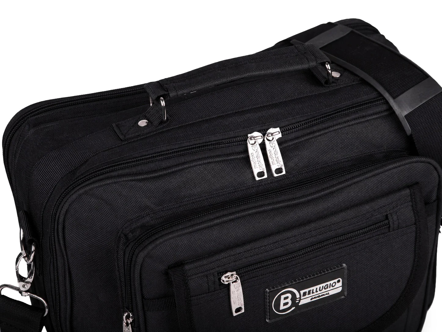 Torba męska do pracy Bellugio A4 czarna nylon 2 komory