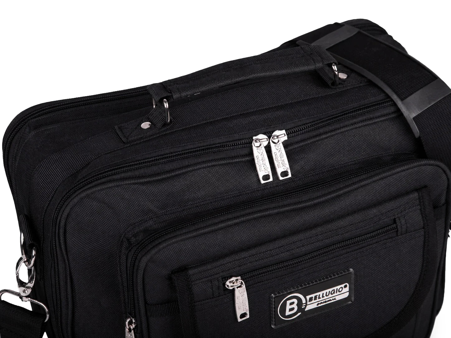 Torba męska do pracy Bellugio A4 czarna nylon 2 komory
