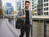 Torba męska na ramię czarna A4 nylon pionowa 31x26 Sanchez