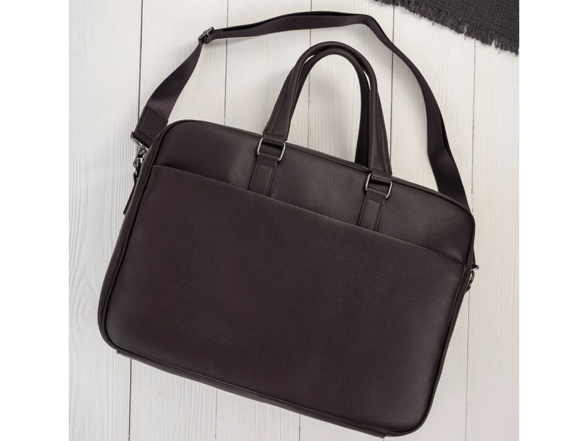 Torba męska do pracy A4 na laptopa 15.6" eko skóra brąz