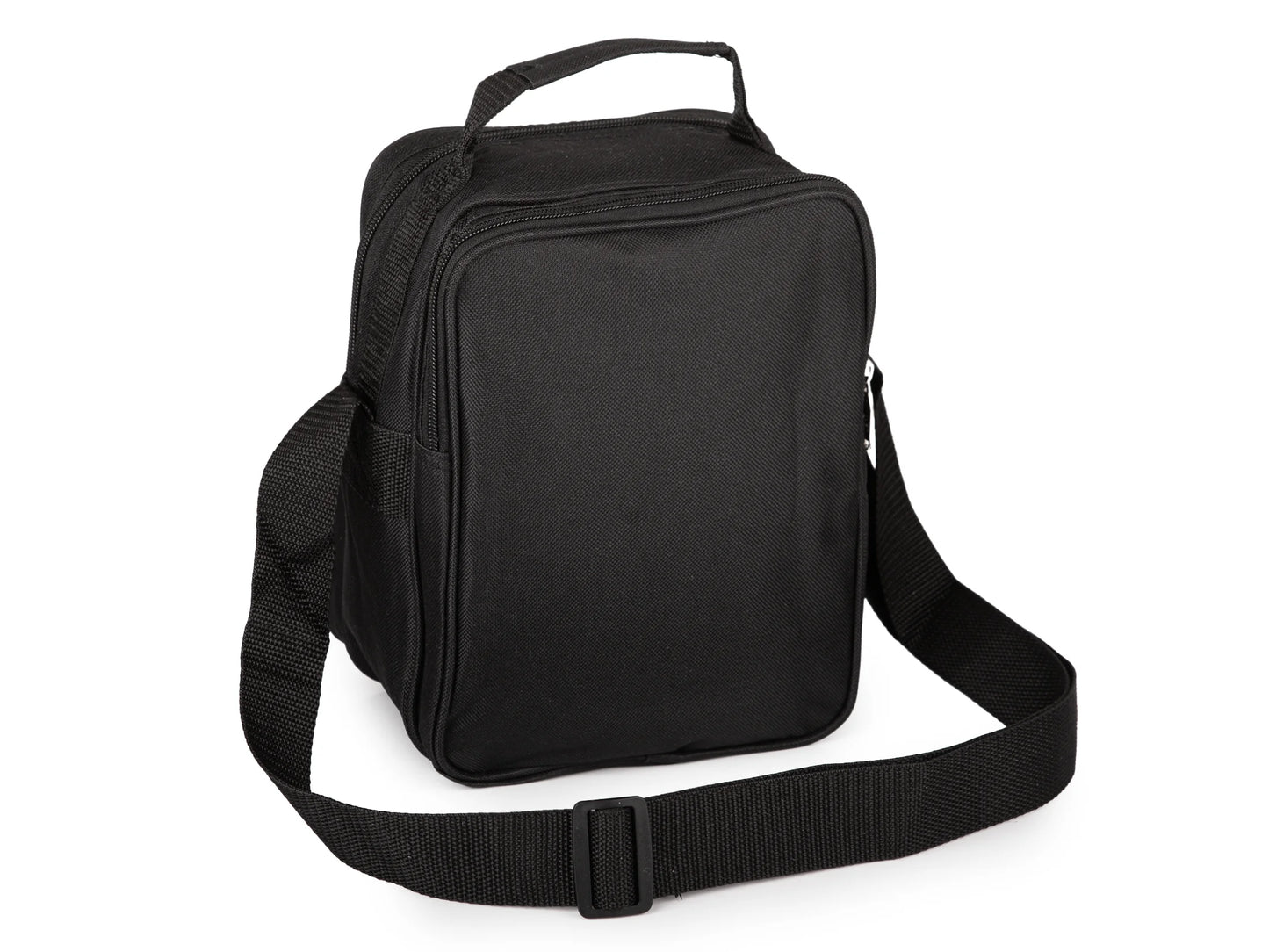Torba męska na ramię czarna listonoszka pionowa 3 komory nylon