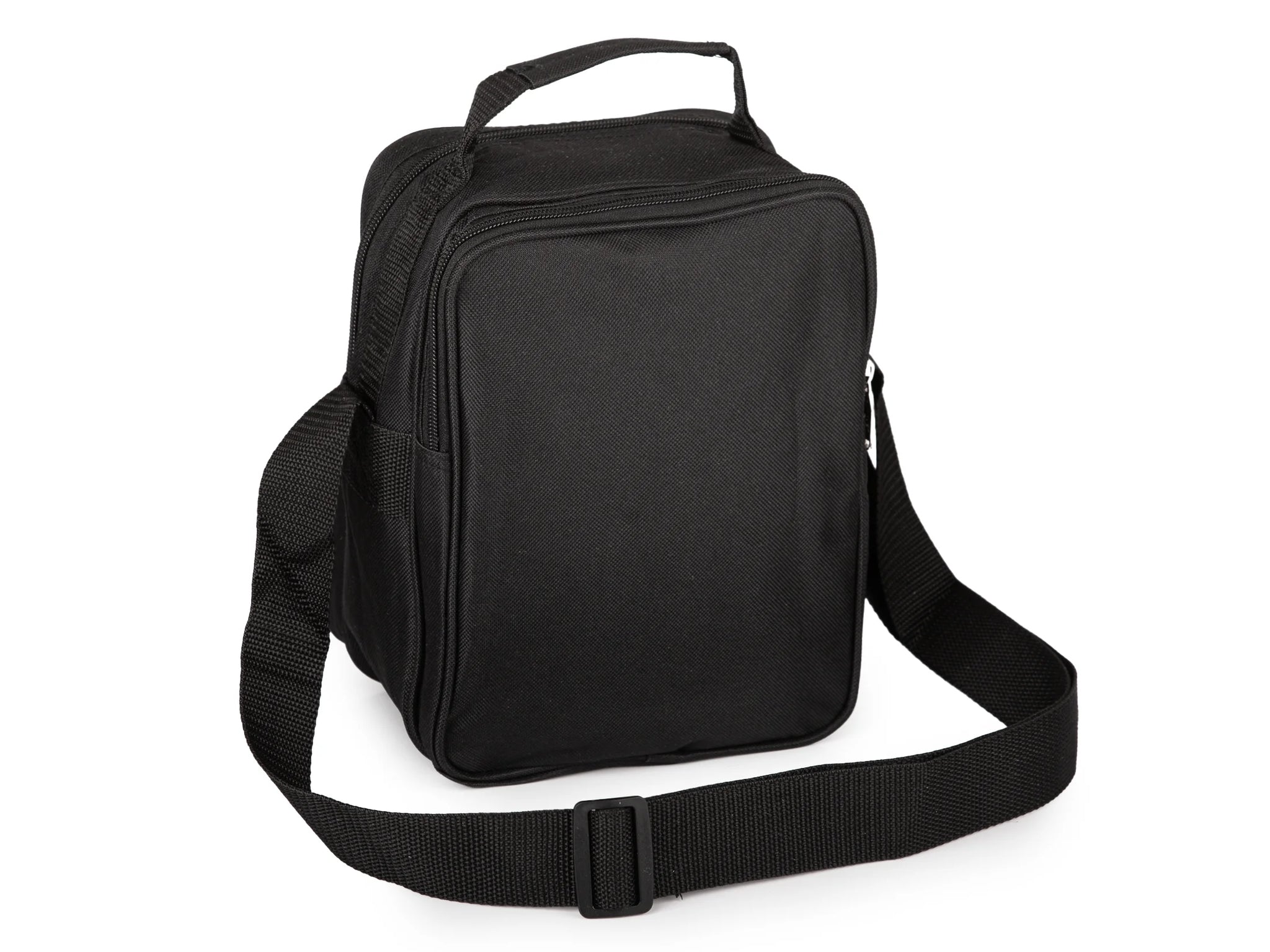 Torba męska na ramię czarna listonoszka pionowa 3 komory nylon