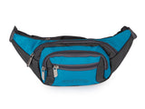 Saszetka biodrowa Bag Street błękitna wodoodporna z 4 kieszeniami 35 cm