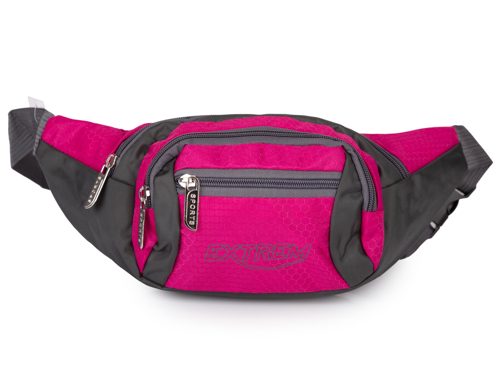 Saszetka nerka różowa Bag Street wodoodporna 35 cm z 4 kieszeniami