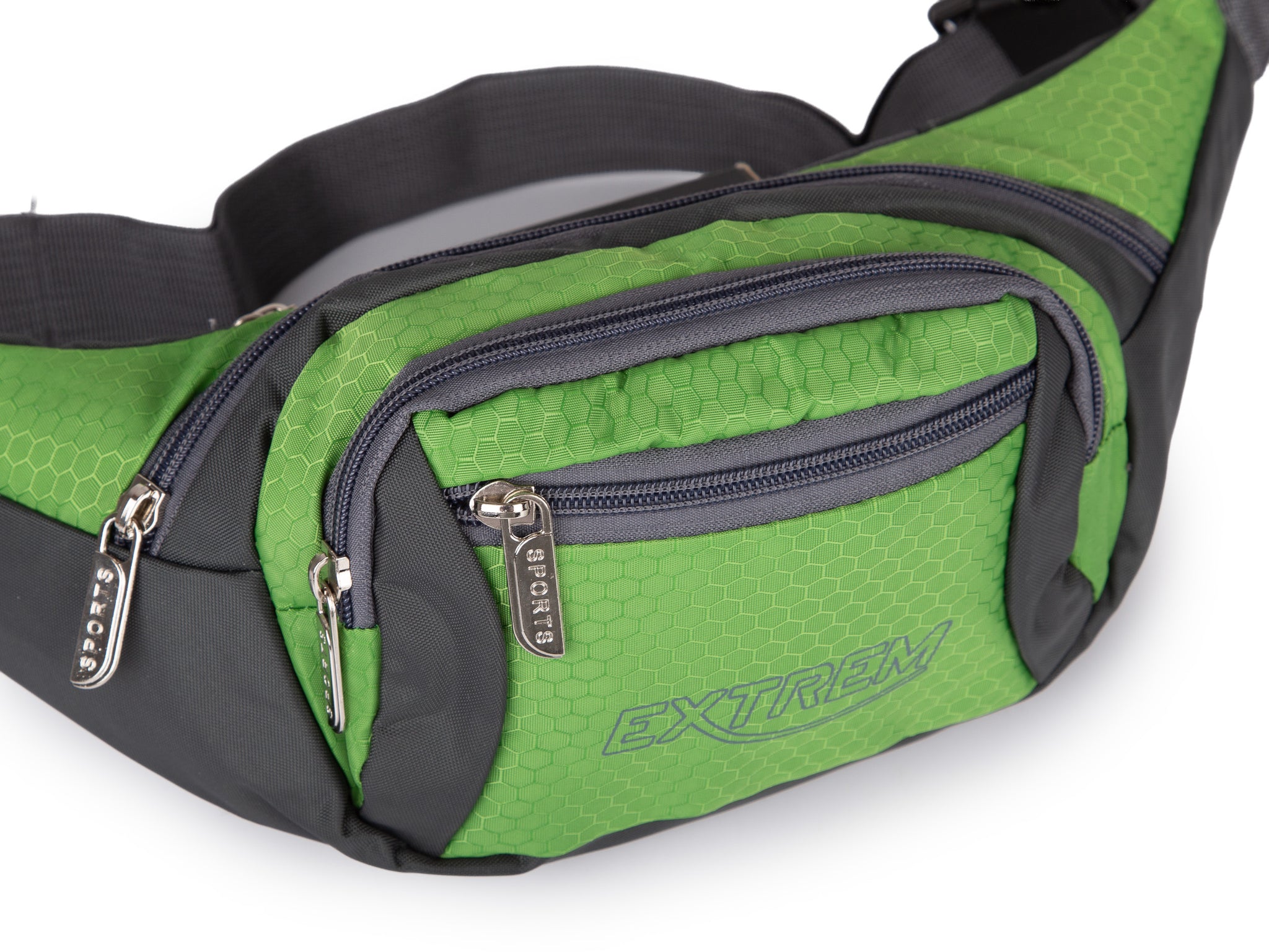 Saszetka zielona nerka Bag Street wodoodporna z regulacją 35x13 cm