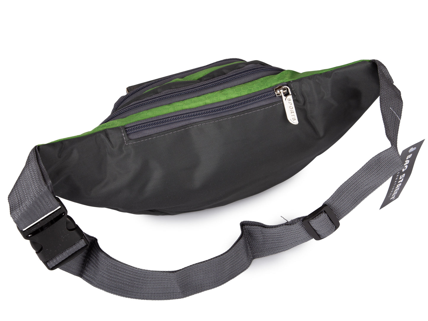 Saszetka zielona nerka Bag Street wodoodporna z regulacją 35x13 cm