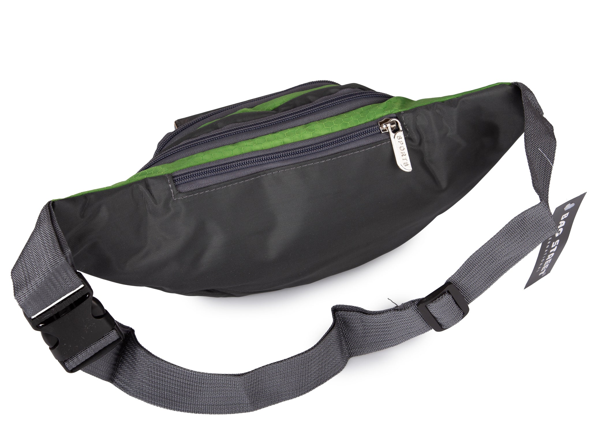 Saszetka zielona nerka Bag Street wodoodporna z regulacją 35x13 cm