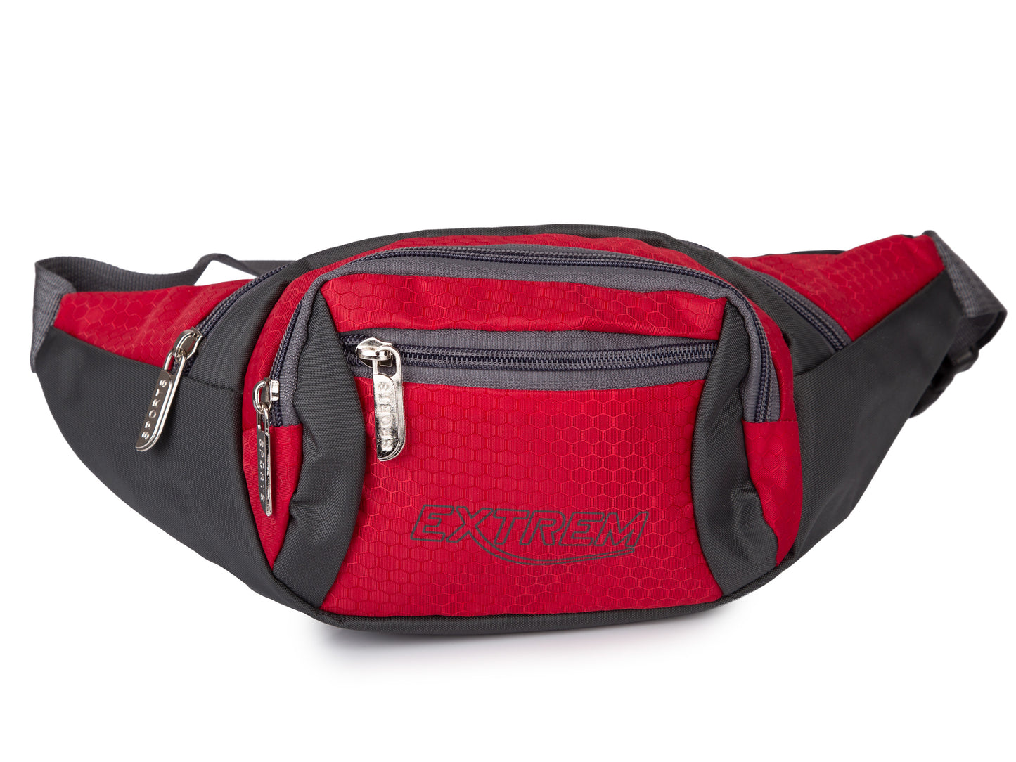 Czerwona saszetka biodrowa Bag Street wodoodporna z paskiem 35x13 cm