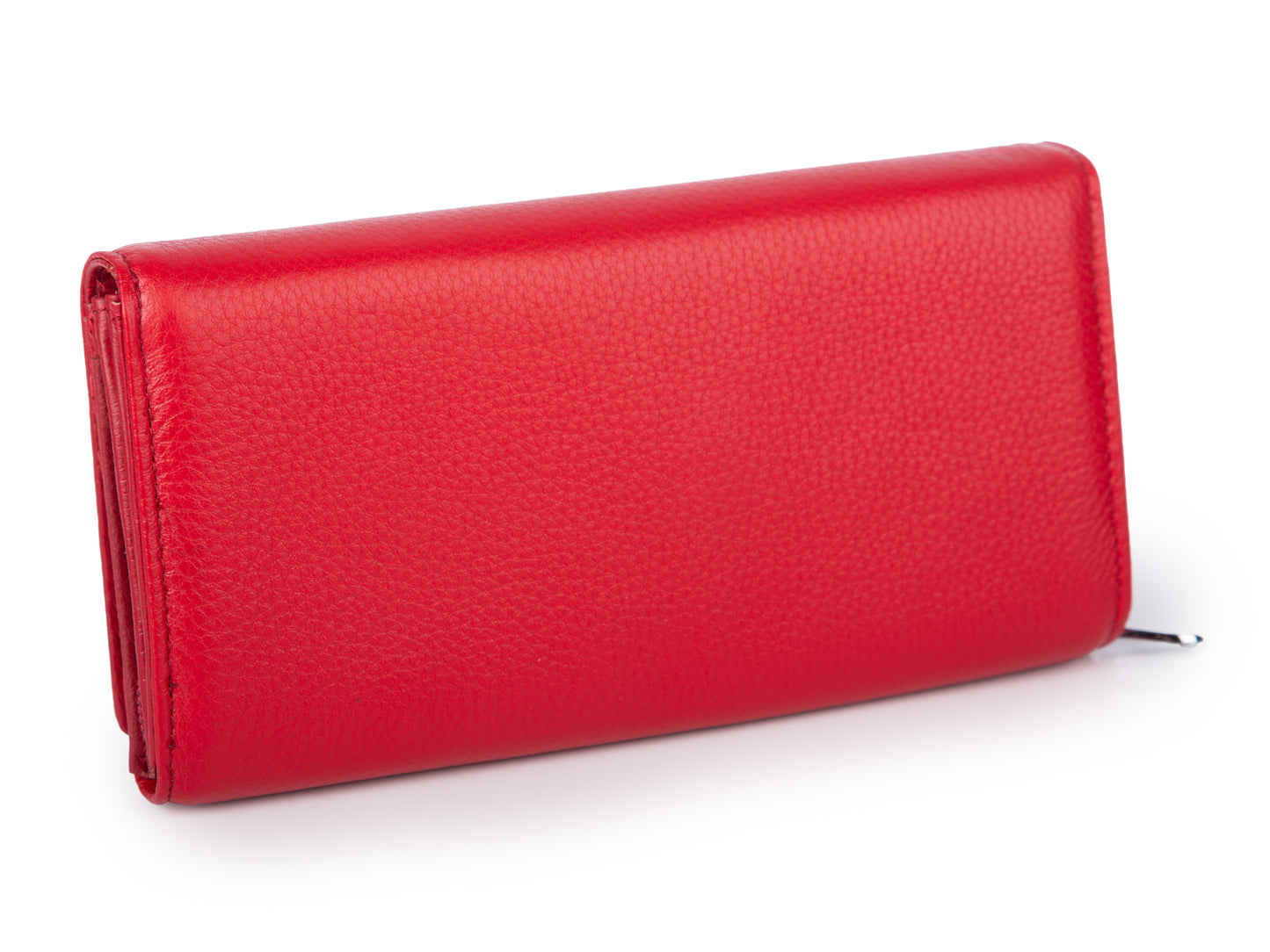 Duży Portfel Damski Skórzany RFID Czerwony Jennifer Jones na Zamek