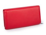 Duży Portfel Damski Skórzany RFID Czerwony Jennifer Jones na Zamek