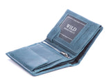 Portfel męski skórzany niebieski WILD RFID 8 kart 2 banknoty