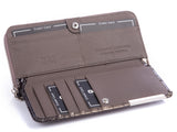 Portfel damski Gregorio szary skóra RFID lakier krokodyl 19 cm