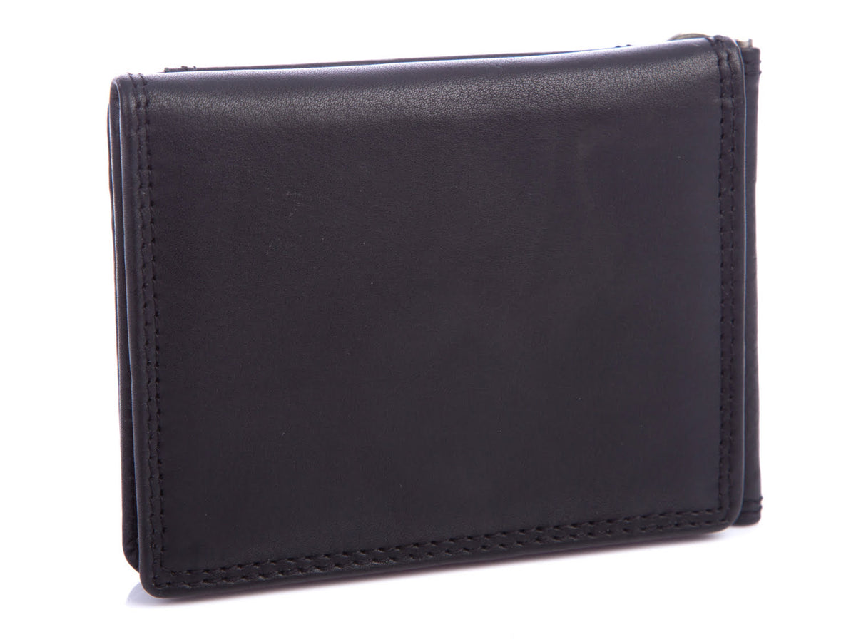 Banknotówka Money Maker czarna skórzana z klipsem RFID 9 kart