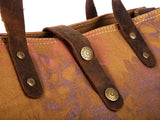 Torba damska Harold's canvas brązowa vintage A4 skórzane uchwyty