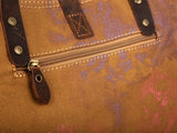 Torba damska Harold's canvas brązowa vintage A4 skórzane uchwyty