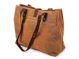 Torba damska Harold's canvas brązowa vintage A4 skórzane uchwyty