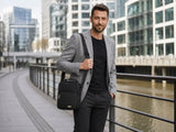 Torba męska na ramię czarna listonoszka pionowa 3 komory nylon