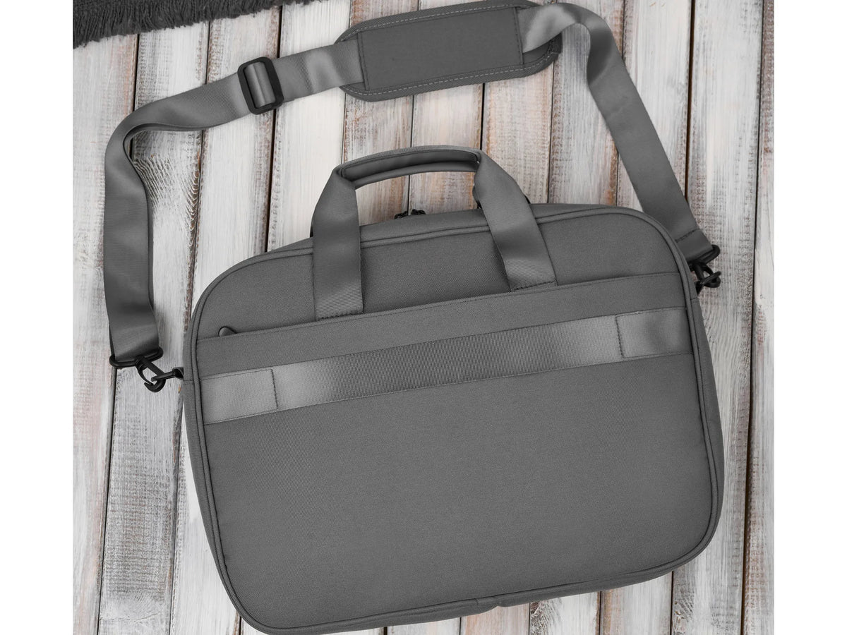 Torba na laptopa 15,6" 40x30 cm szara lekka z paskiem na ramię