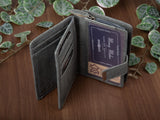 Szary portfel damski skórzany Money Maker RFID 9 kart 13,5 cm