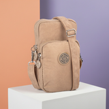 Beżowa paszportówka na szyję Bag Street lekka z kreszu 19x11 cm