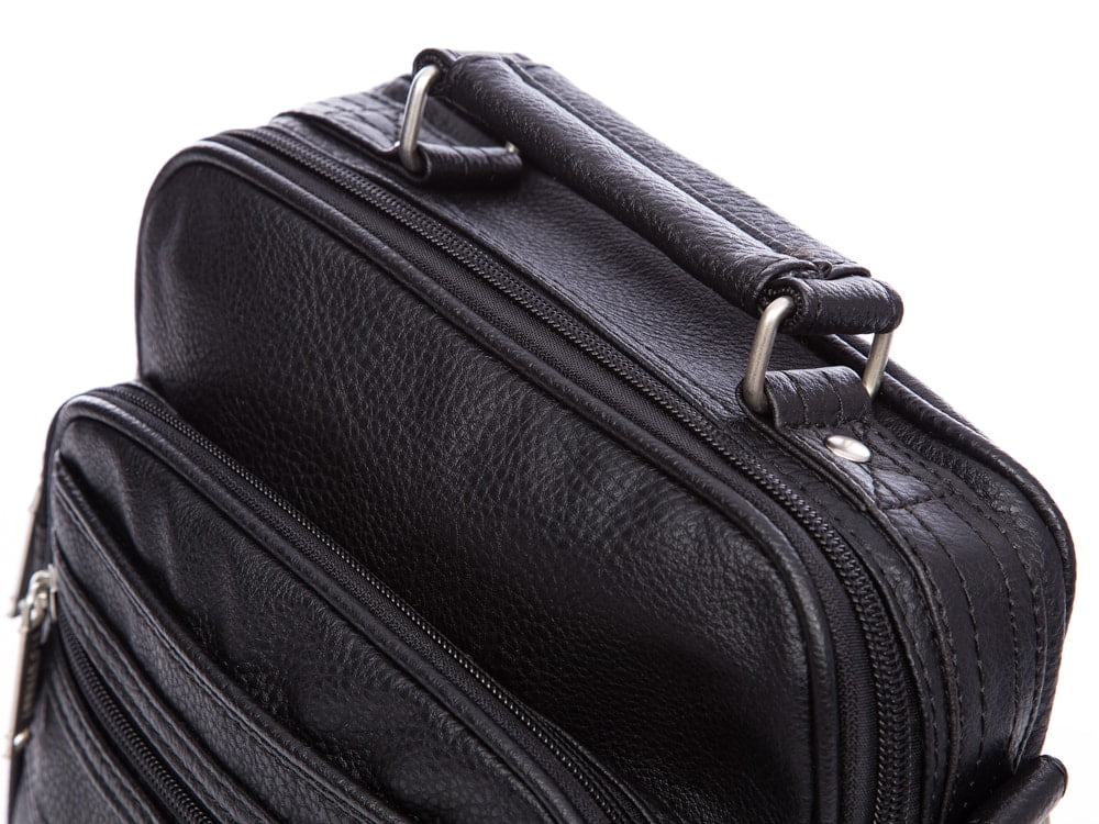 Torba męska czarna Bag Street na ramię eko skóra 22,5x21 cm z kieszeniami