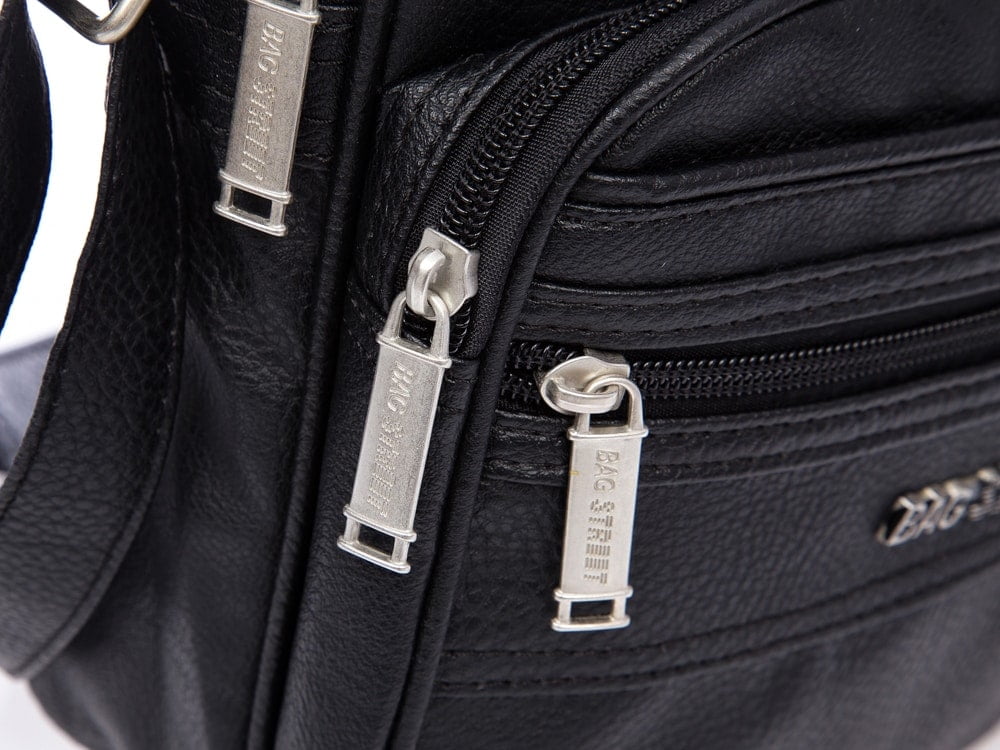Torba męska czarna Bag Street na ramię eko skóra 22,5x21 cm z kieszeniami