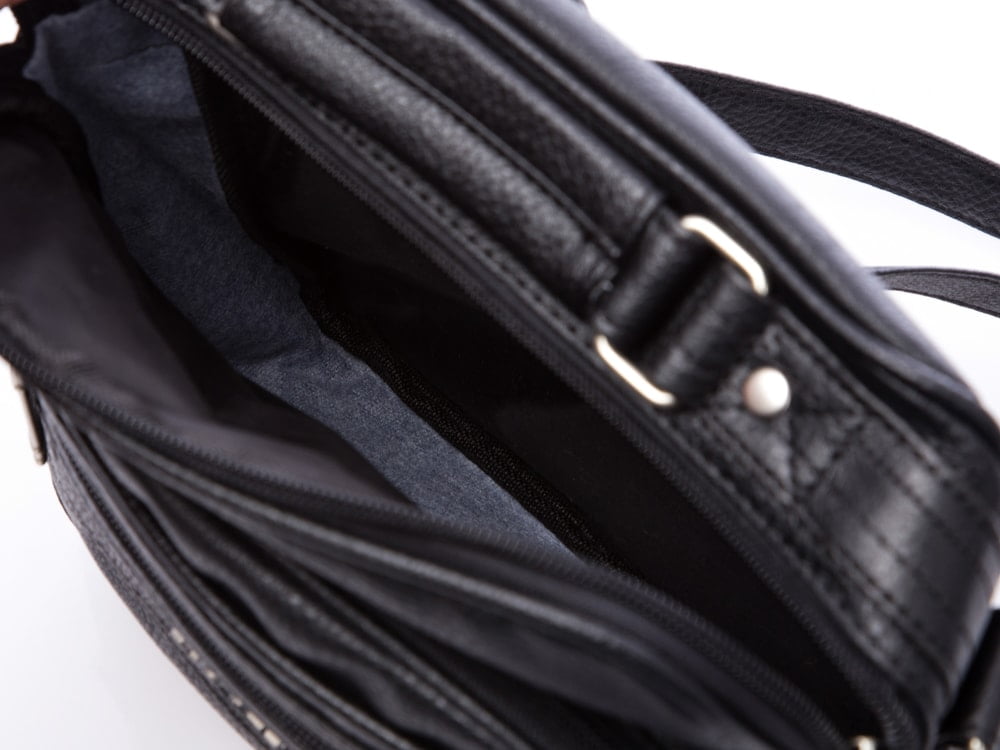 Torba męska czarna Bag Street na ramię eko skóra 22,5x21 cm z kieszeniami